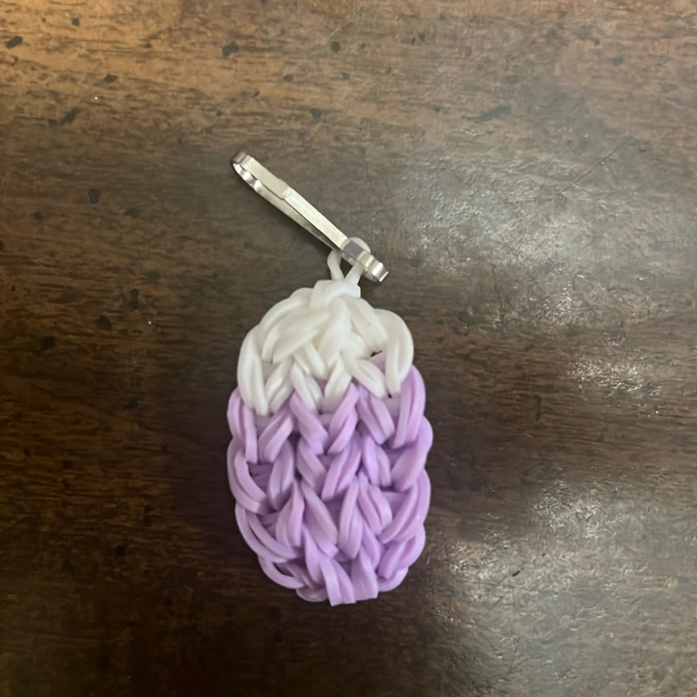 Grimace Milkshake Rainbow loom Keychain